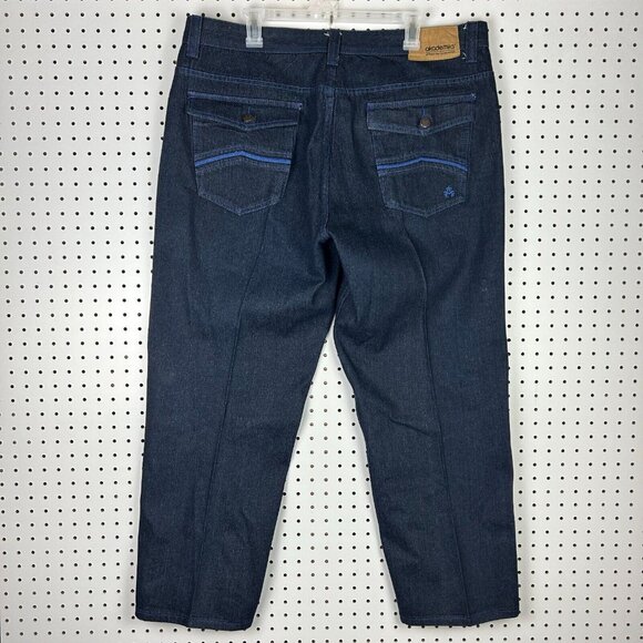Akademiks Blue Wide Leg Denim Jeans Sz 40x30 Y2K Hip Hop Streetwear Skate‎ Baggy - Picture 1 of 7